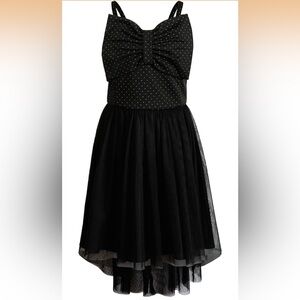 Emily West Girls' Glitter Textured Knit Metallic Leopard Print Dress, Black 8